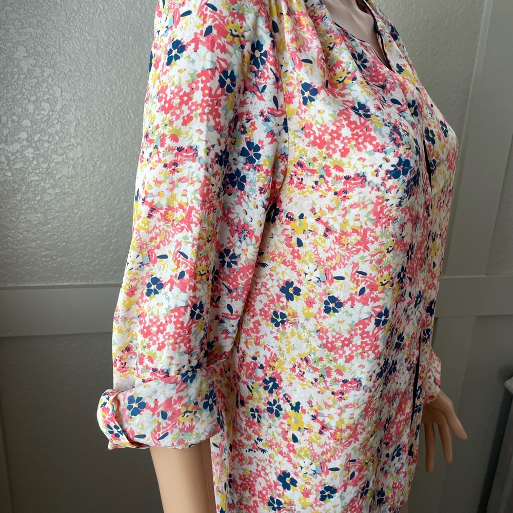 Modcloth Multi Colored Flowered Top - image 3